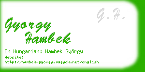 gyorgy hambek business card