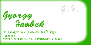 gyorgy hambek business card